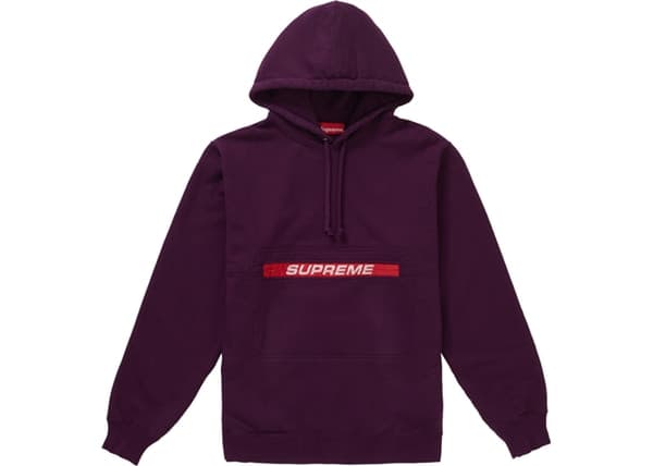 Supreme Zip Pouch Hoodie Eggplant