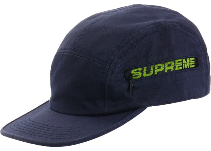Supreme Side Zip Camp Cap (SS19) Navy Spring/Summer 2019
