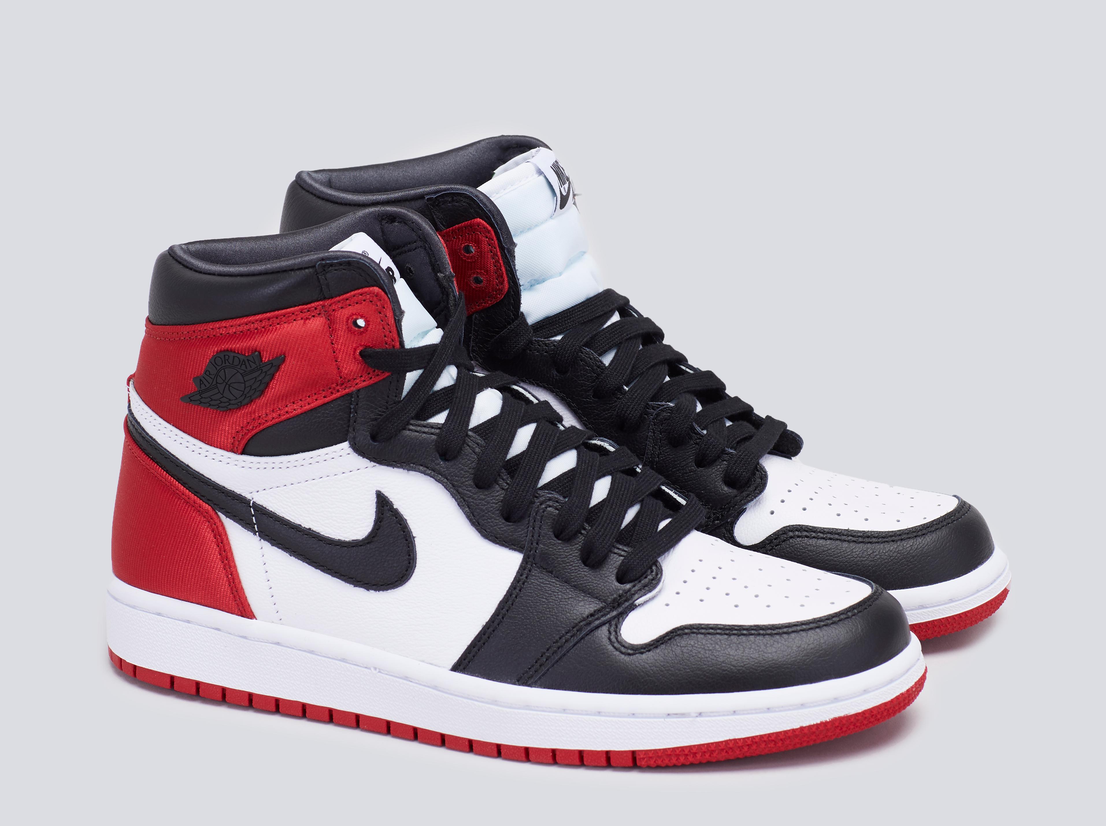 Air Jordan 1 Retro High Satin Black Toe W By The Numbers