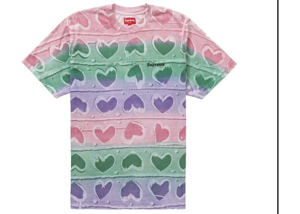 Supreme Hearts Dyed Tee Pink