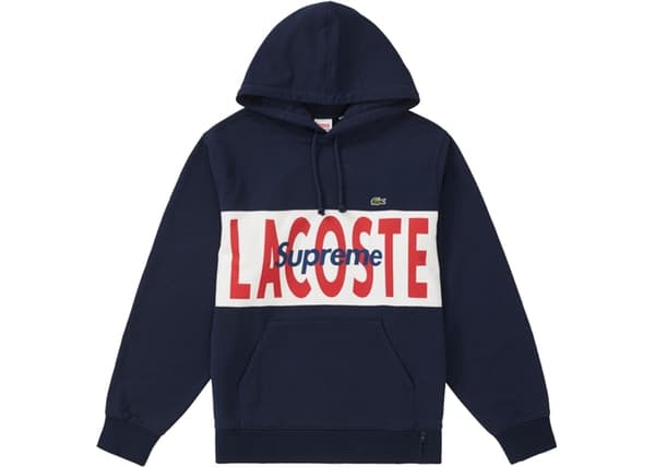 Supreme LACOSTE Logo Panel Hooded Sweatshirt Navy - StockX News