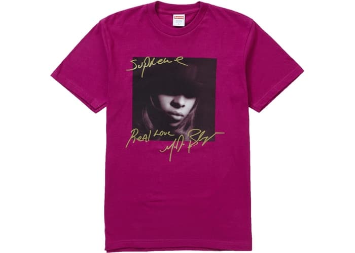 19FW Supreme シュプリーム Mary J. Blige Tee Supreme x Mary J. Blige Tee Real Love Album FW19 (FW19T23) Men's