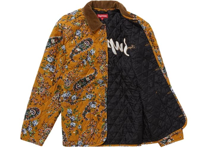 Supreme Quilted Paisley Jacket Mustard L