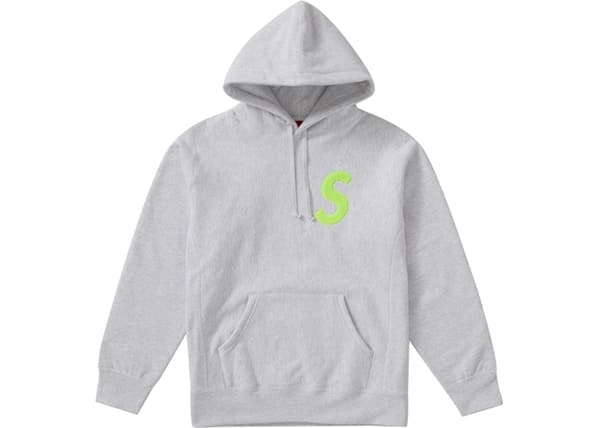 Supreme S Logo Hoodie Ash Grey FW19