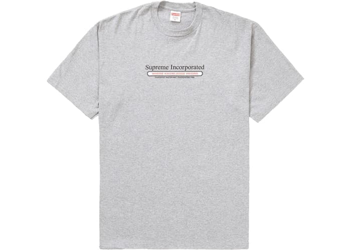 Supreme Inc. Tee Heather Grey