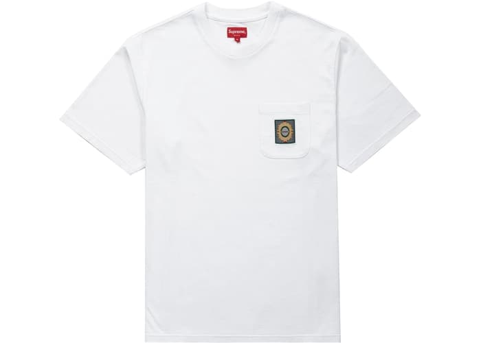 Supreme Crest Label Pocket Tee White