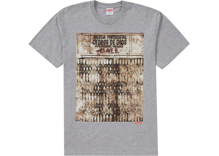 Supreme Martin Wong Iglesia Pentecostal Tee Heather Grey