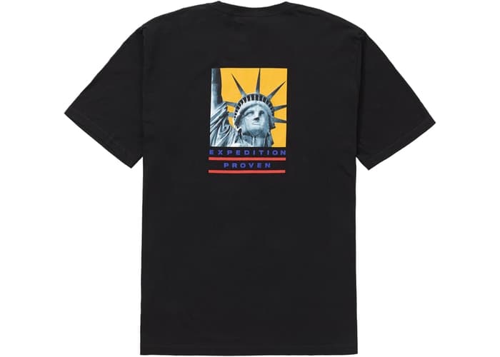 お歳暮ならオンライン Supreme The Black Tee Liberty of Statue Face North トップス