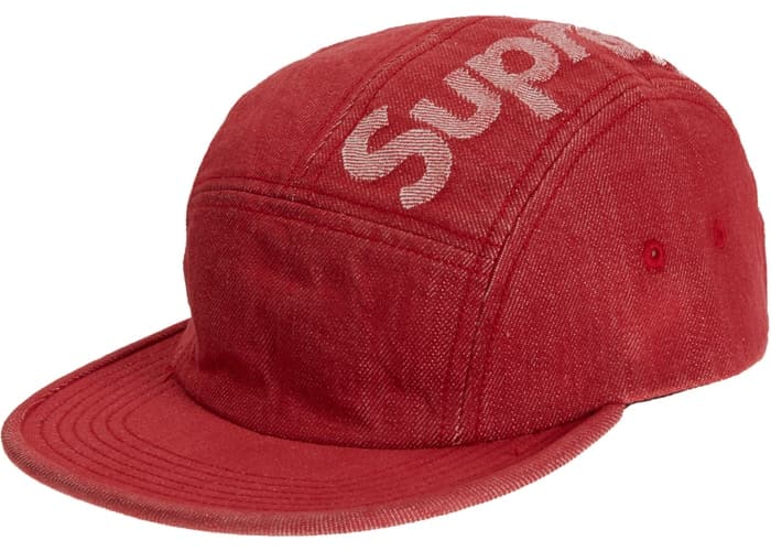 Supreme Top Logo Denim Camp Cap Red Fall/Winter 2019