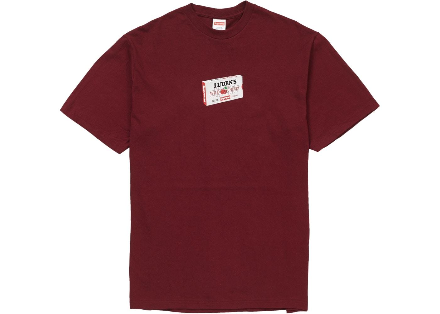 Supreme t shirt in burgundy deals