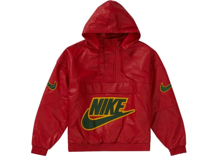 Supreme Nike Leather Anorak Red