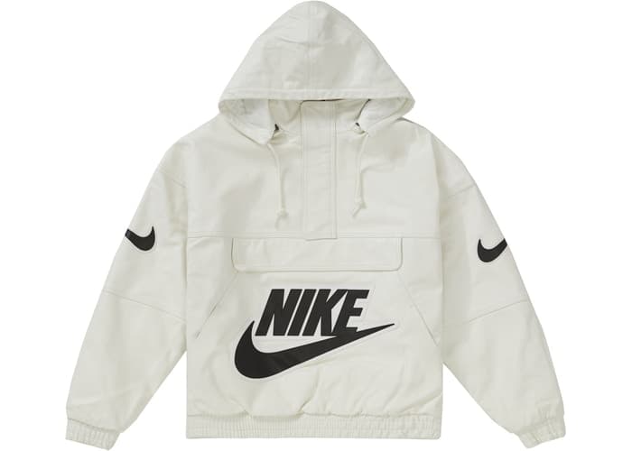 Supreme Nike Leather Anorak White