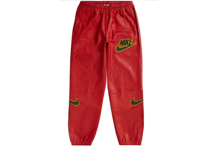Supreme Nike Leather Warm Up Pant Red Fall/Winter 2019