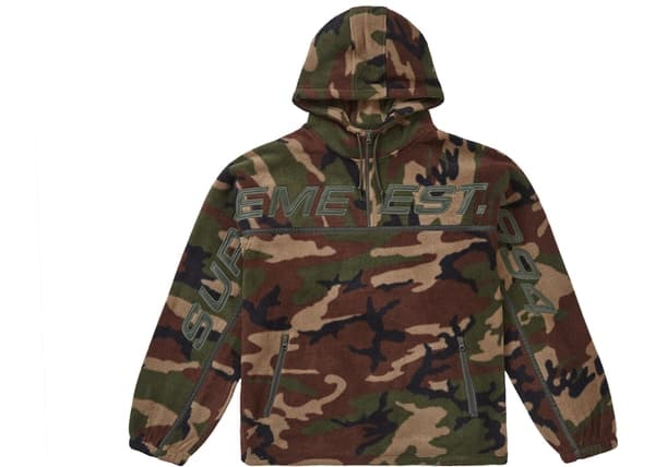 Supreme Polartec Half Zip Hoodie Camo