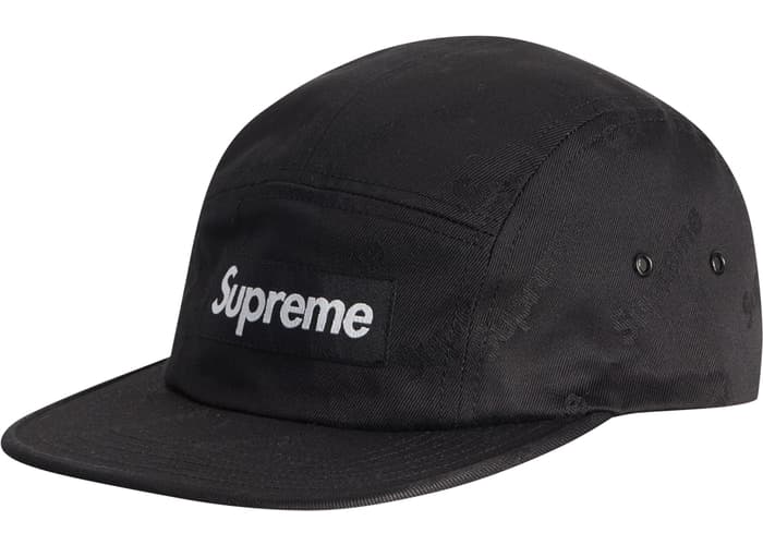 Supreme Jacquard Logos Twill Camp Cap Black Fall Winter 2019