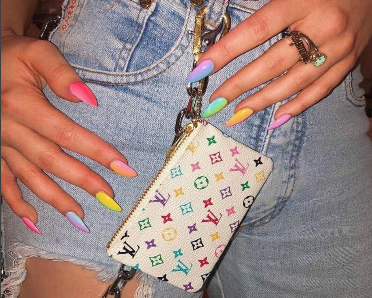 Kendall Jenner Out and about Louis Vuitton Key Pouch in Cherry Monogram  Vernis