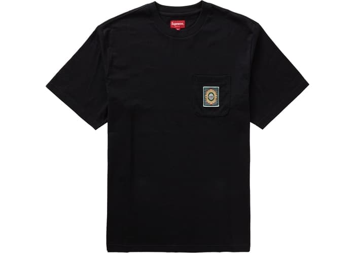 Supreme Crest Label Pocket Tee Black