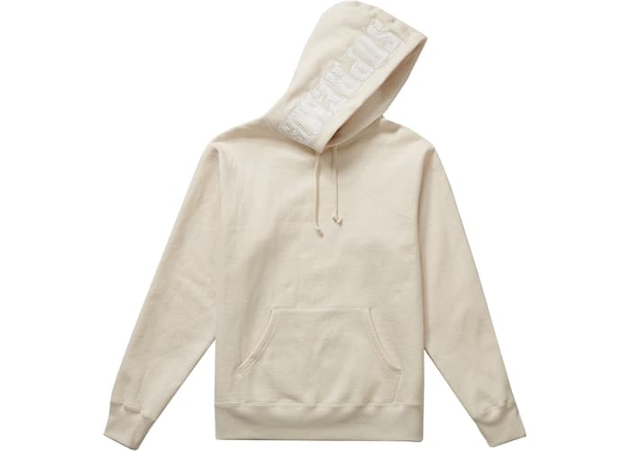 Supreme Mirrored Logo Hooded Sweatshirt (FW19) Natural