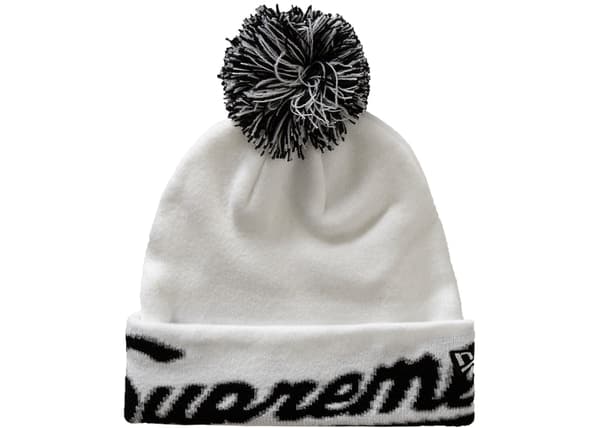 Supreme New Era Script Cuff Beanie White - StockX News