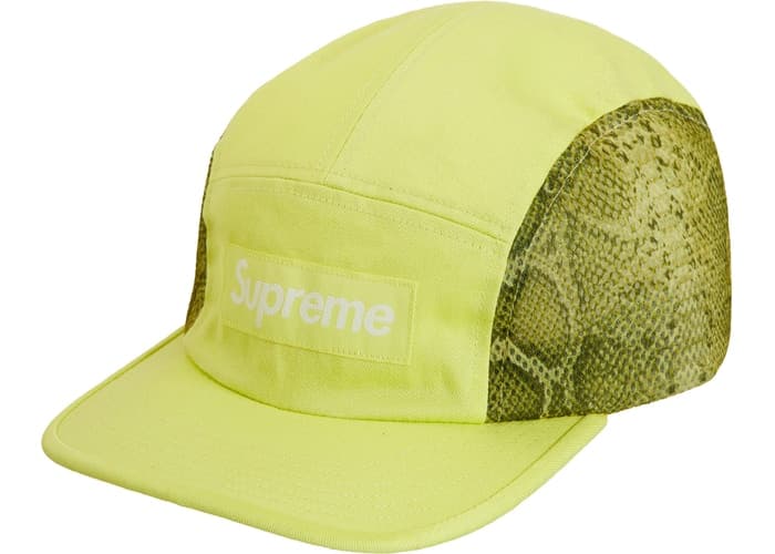 Supreme Snakeskin Mesh Camp Cap Pale Green Spring/Summer 2020