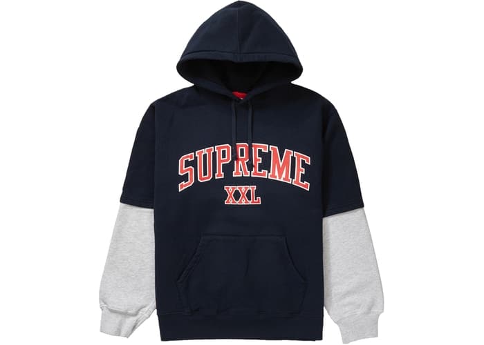 Supreme XXL Hooded Sweatshirt Navy