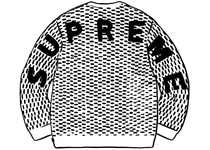 Supreme Back Logo Sweater Checkerboard L