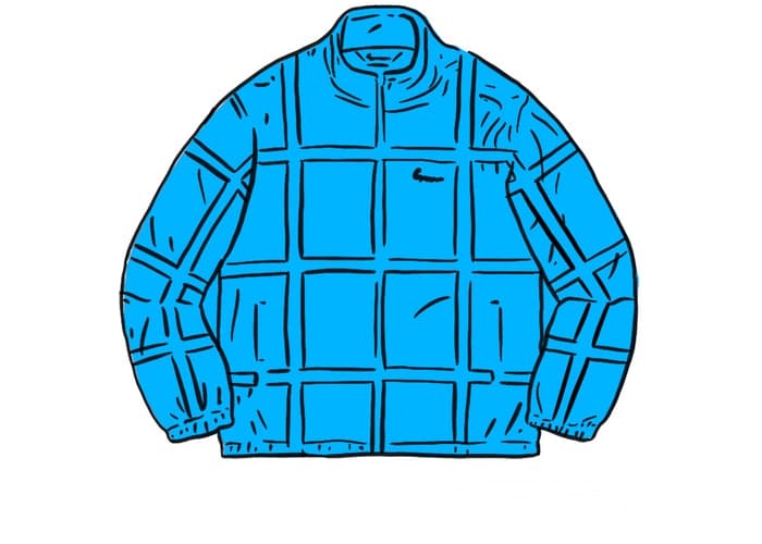 Supreme Grid Taping Velour Jacket Blue Spring/Summer 2020