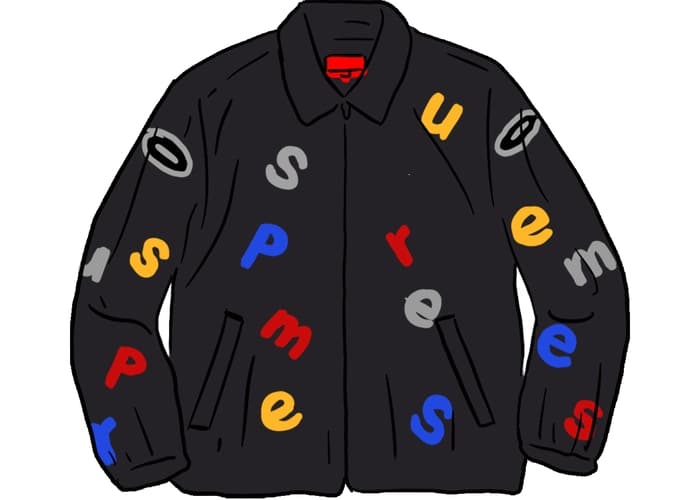 Supreme Vanson Leathers Letters Cordura Jacket Black