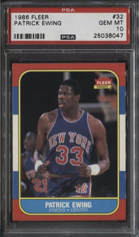 Patrick Ewing's 1986 Fleer Rookie #32 PSA 10 has seen a bump since the premier of The Last Dance