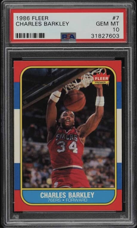 Charles Barkley's 1986 Fleer Rookie #7 has also benefitted from The Last Dance hype