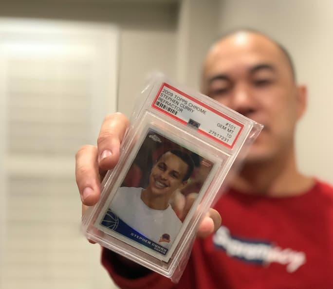 Derek, owner of Sole Supremacy flexes his Stephen Curry 2009 Topps Chrome Refractor PSA 10