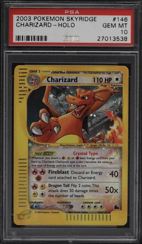 Charizard-Holo 2003 Pokemon TCG Skyridge Crystal Type #146/144