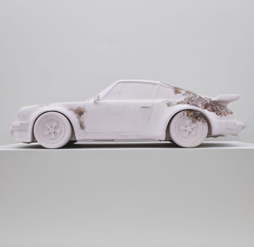 Rose Quartz Eroded Porsche 930 by Daniel Arsham