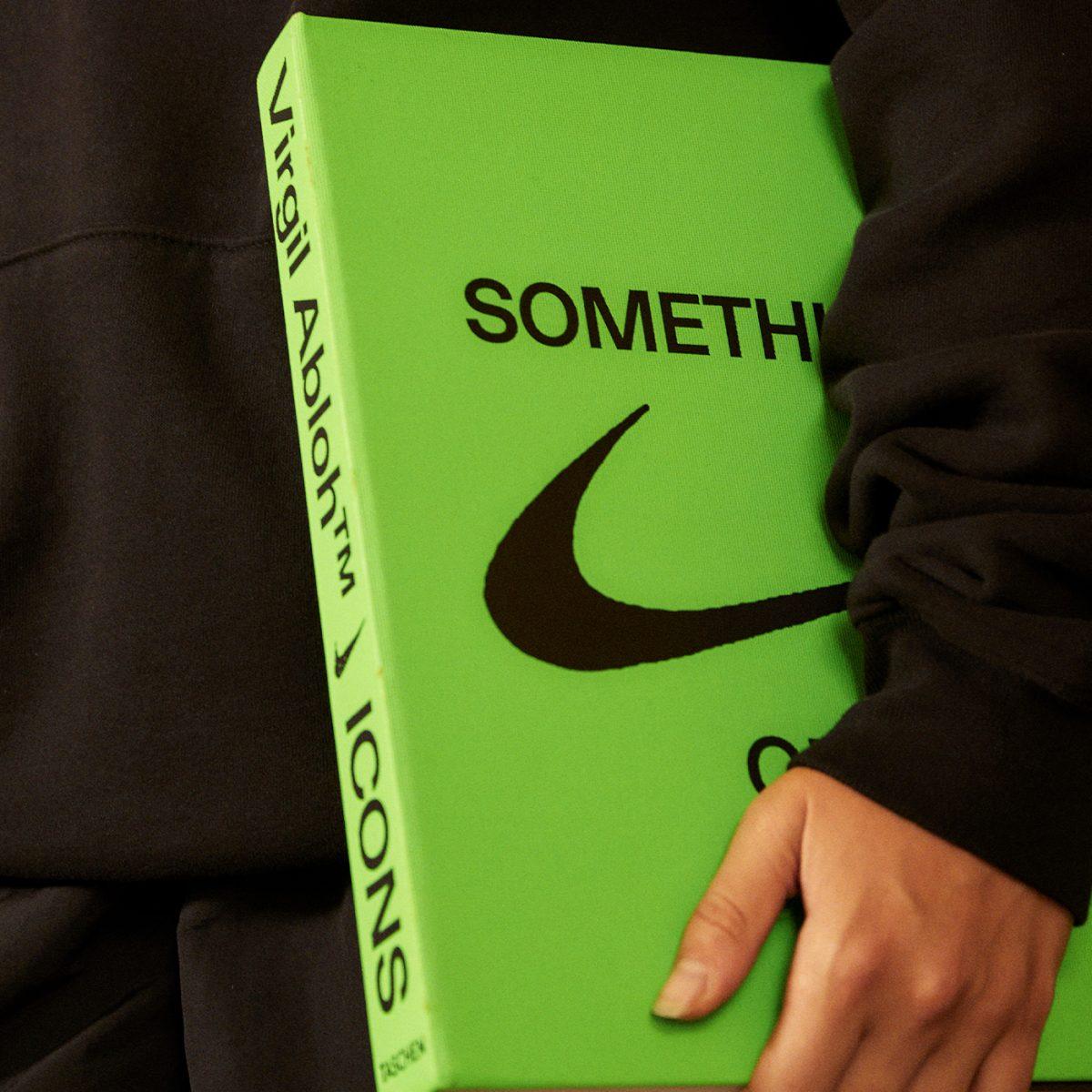 virgil abloh x nike icons book green hardcover