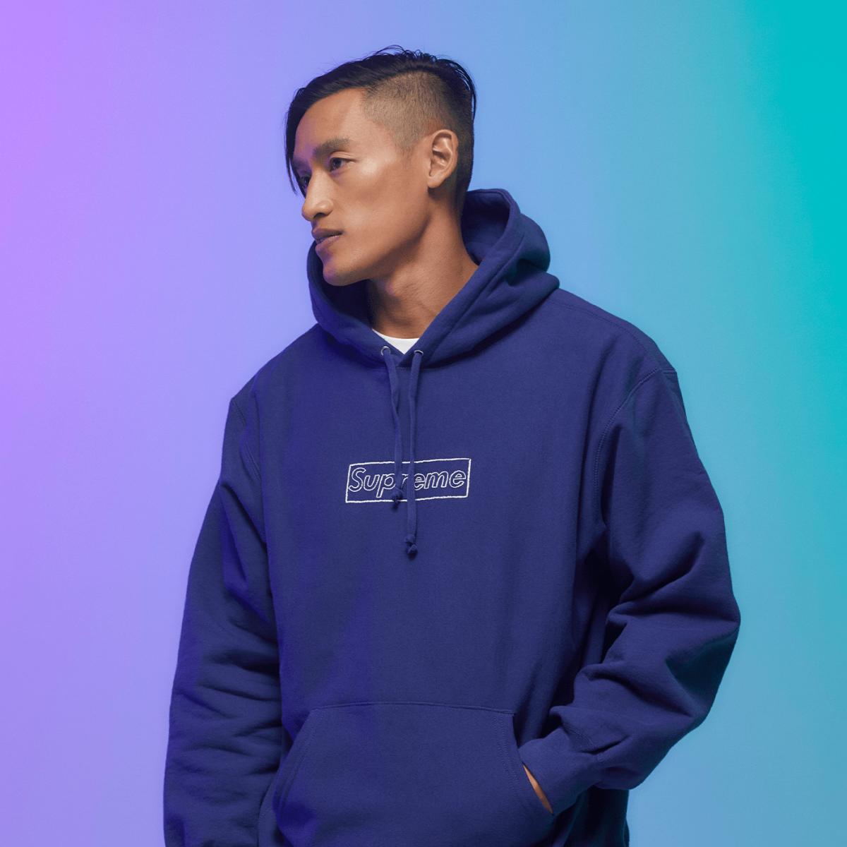 Supreme Box Logo Hoodie FW 21 - Small - Washed Navy