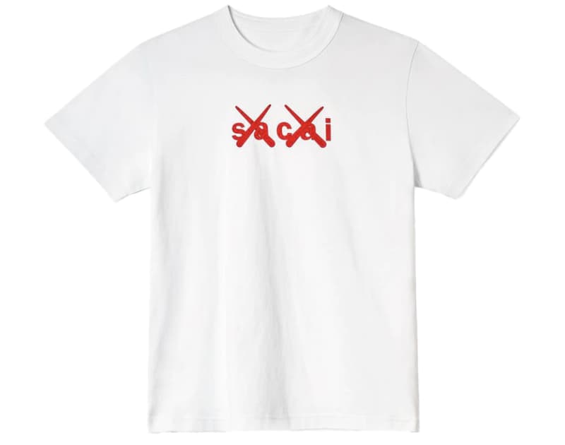 KAWS x sacai t-shirt blanc rouge