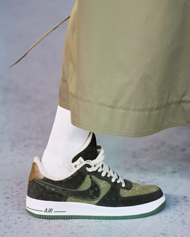 Louis Vuitton x Nike Air Force 1 Green Suede