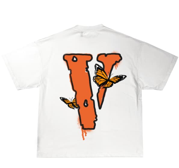 vlone t-shirt juice wrld butterfly best vlone collabs