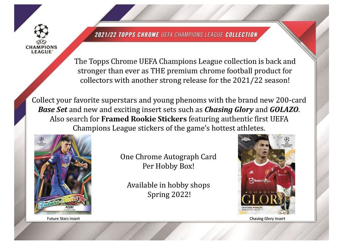 2021-22 Topps UEFA Champions League Chrome Soccer Hobby Box