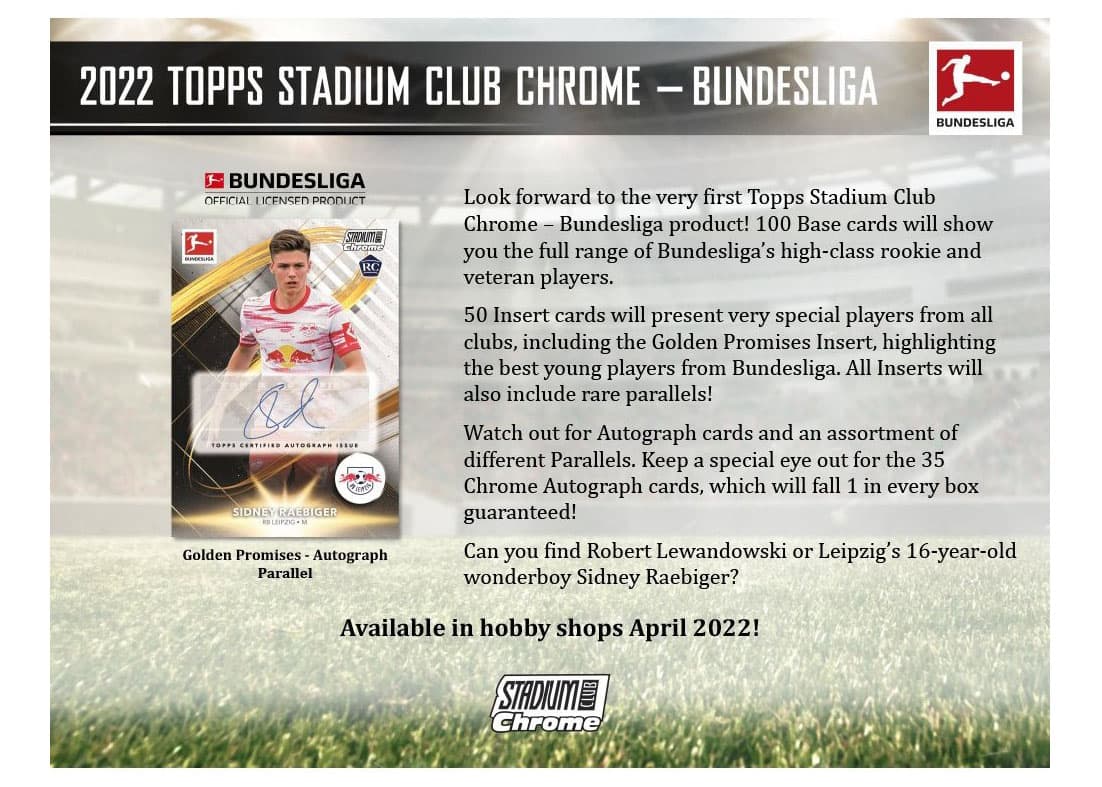 2022 Topps Chrome Stadium Club Bundesliga Soccer