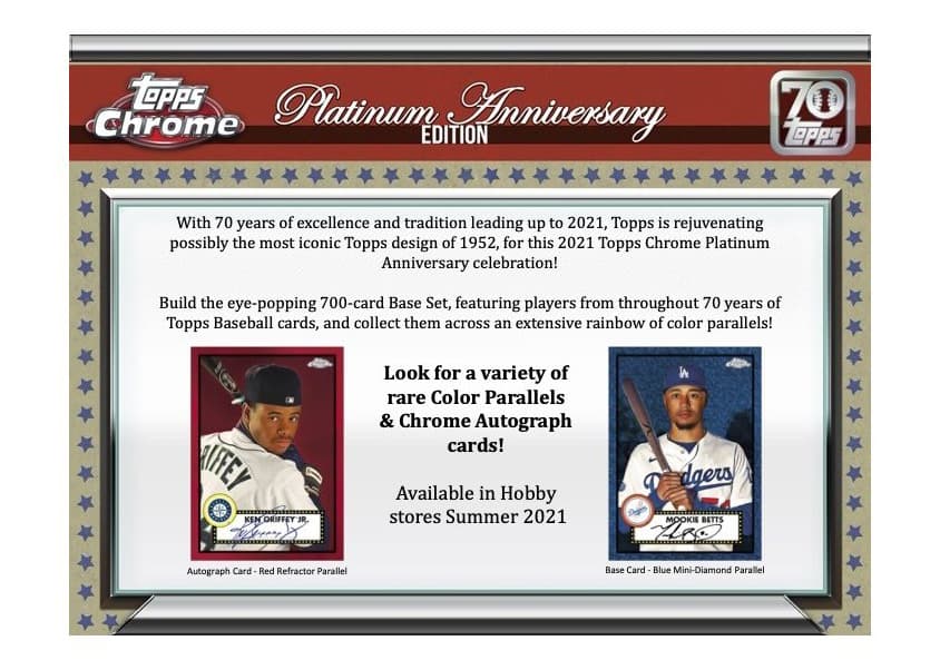 2021 Topps Chrome Platinum Anniversary Baseball