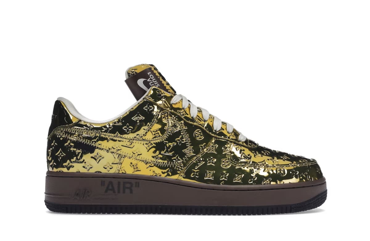 Louis Vuitton and Nike Air Force 1 Friends & Family Yellow, Size 10.5, fifty, 2022